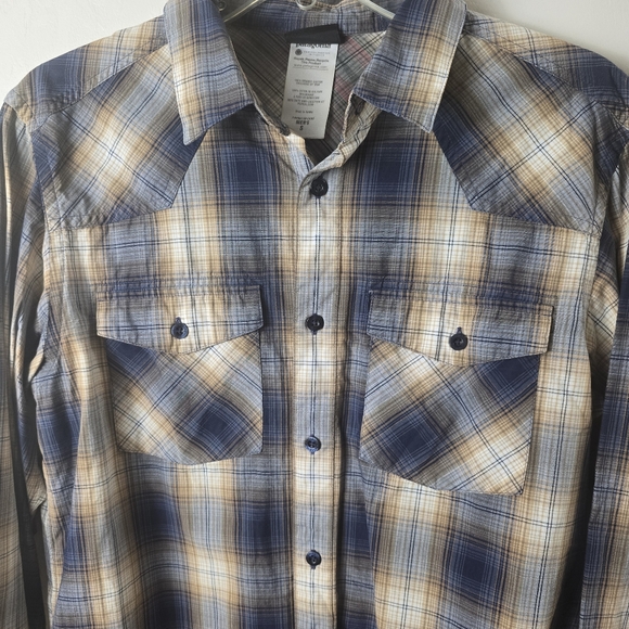 Patagonia Organic Cotton Western Plaid Cowboy Outdoor Causal Everyday Rodeo S - Picture 4 of 14